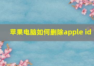 苹果电脑如何删除apple id